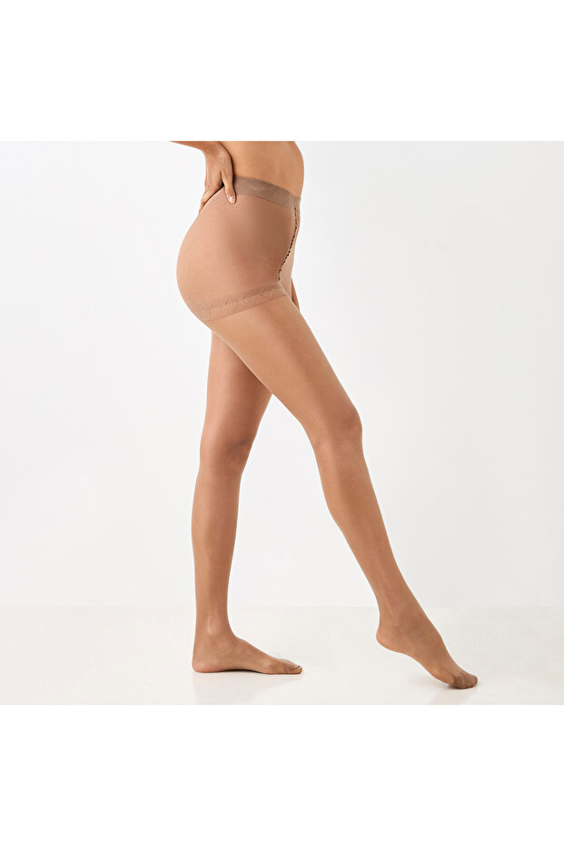 Solid Tights with Tummy Tucker - 2