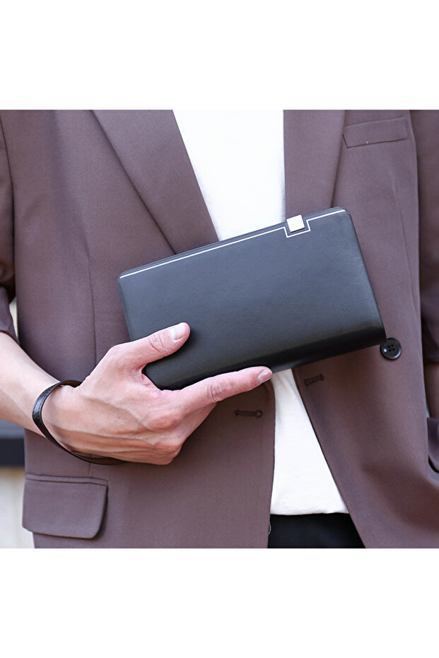 حقيبة كلاتش طويلة للرجال متعددة الوظائف - 7