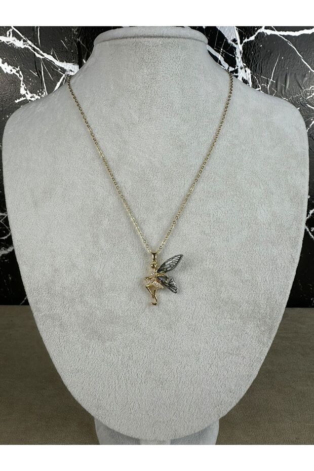 Peri Figürlü Çelik Kolye - 1