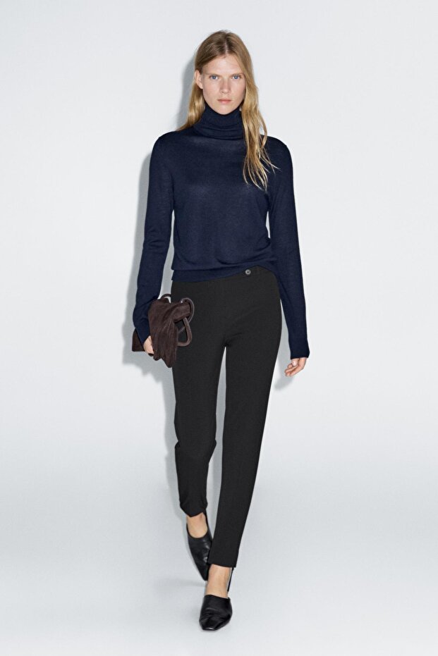 Elastik paçalı %100 pamuklu pantolon - 2