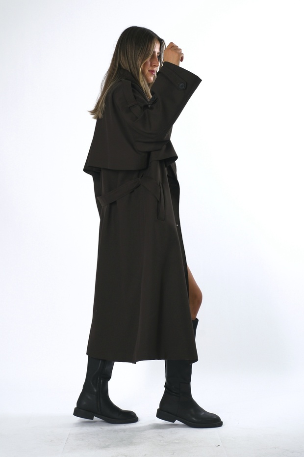 Kadın Oversize Astarlı Trenç - 4