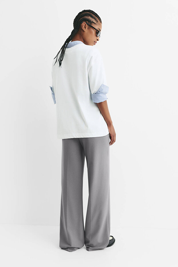 Yüksek Bel Pensli Klasik Pantolon - 1