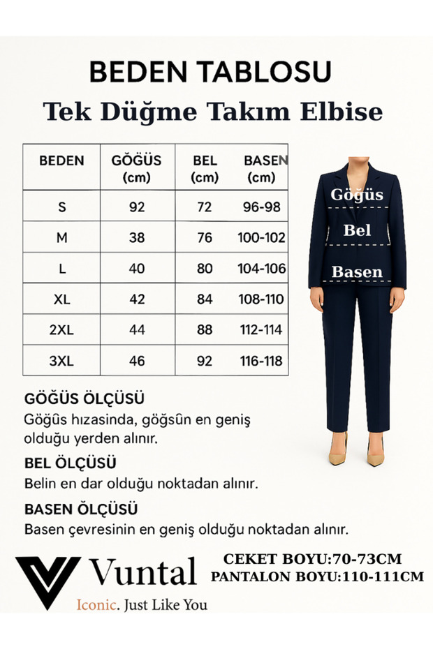 Takım Elbise Tek Düğmeli Blazer Ceket Pantolon Yelek Üçlü Takım - 8