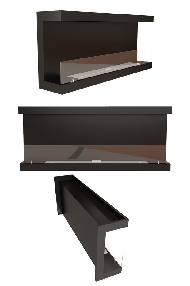 100cm U-Shaped Bioethanol Fireplace Insert - 2