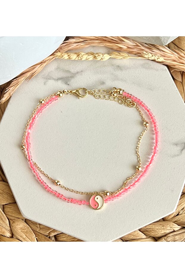 Pembe Ying Yang İkili Halhal - 3