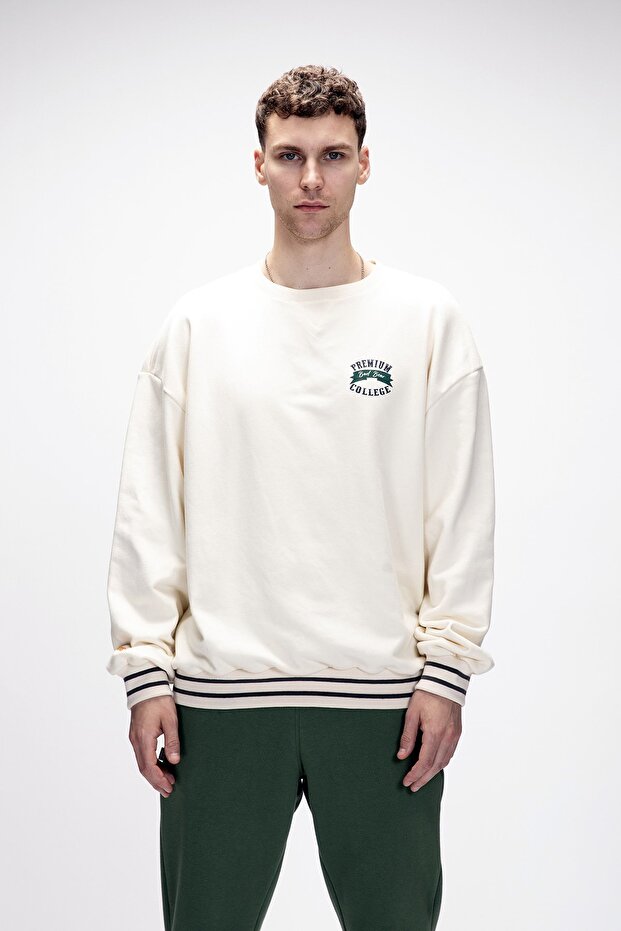 Vecna Marshmallow Oversize Erkek Baskılı Sweatshirt - 1