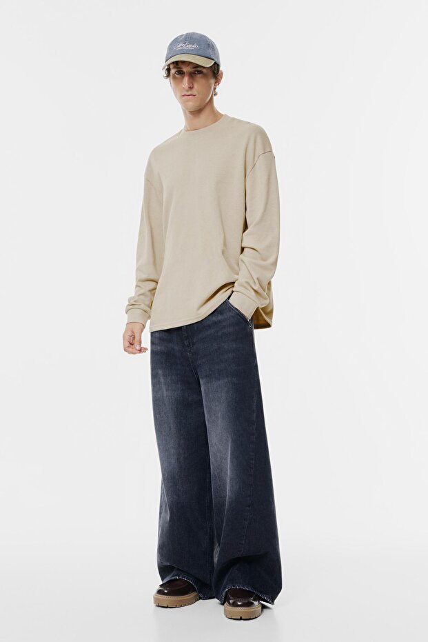 Basic uzun kollu sweatshirt - 2