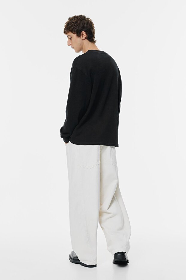 Basic uzun kollu sweatshirt - 3