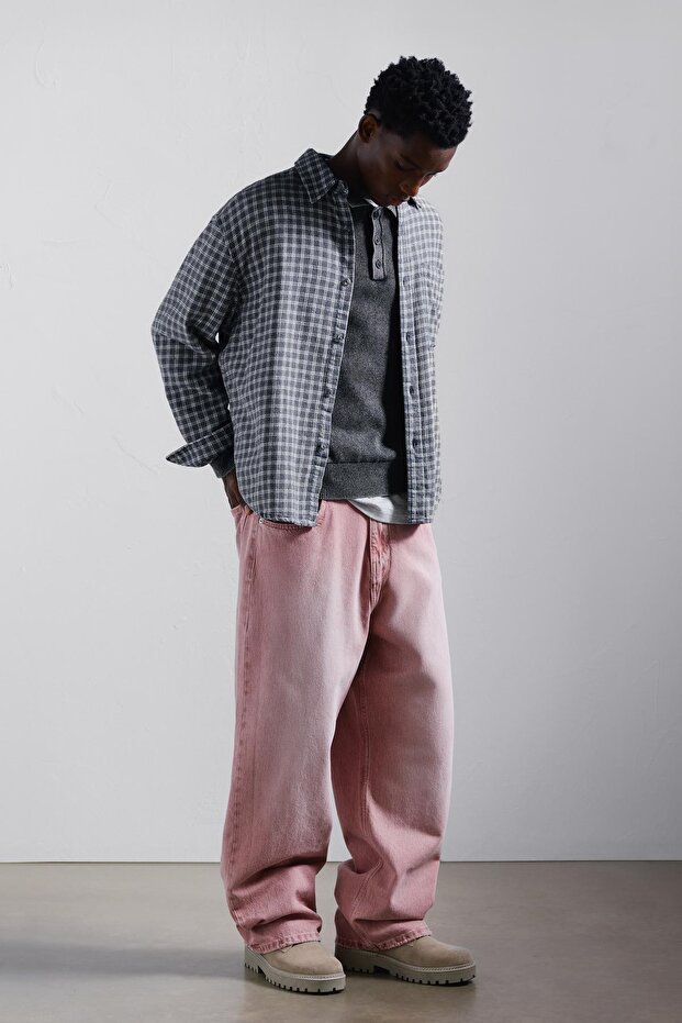 Ekose desenli mavi gömlek - 1