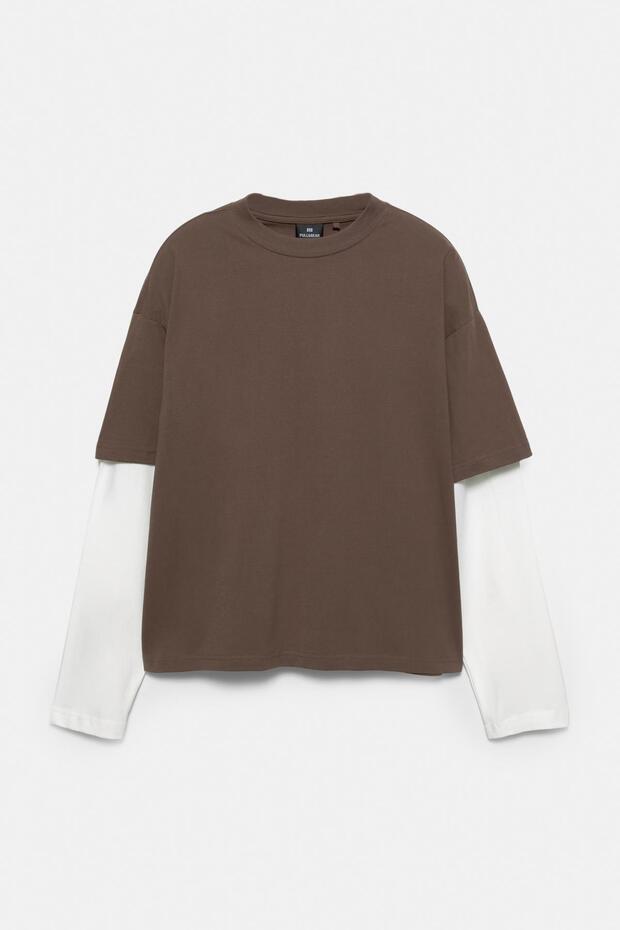 Çift katlı uzun kollu tişört - 7