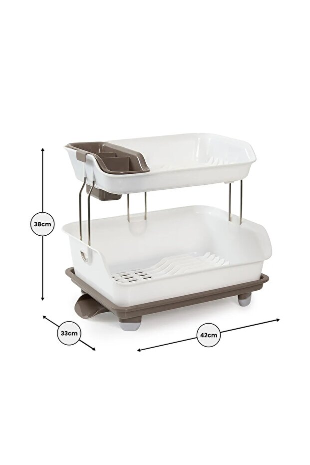 رف أطباق قابل للفصل بطبقتين لتخزين أدوات المطبخ - 3