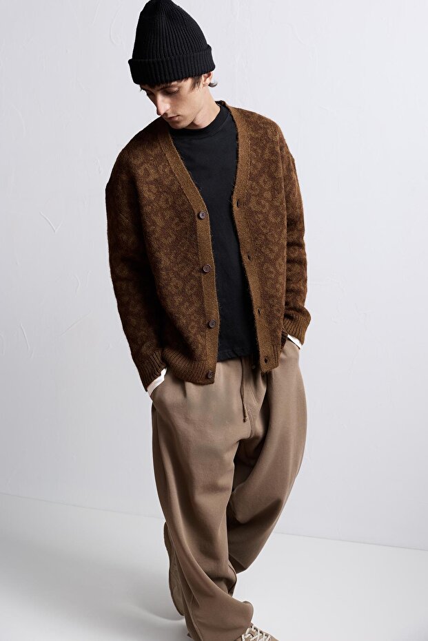 Leopar desenli hırka - 2