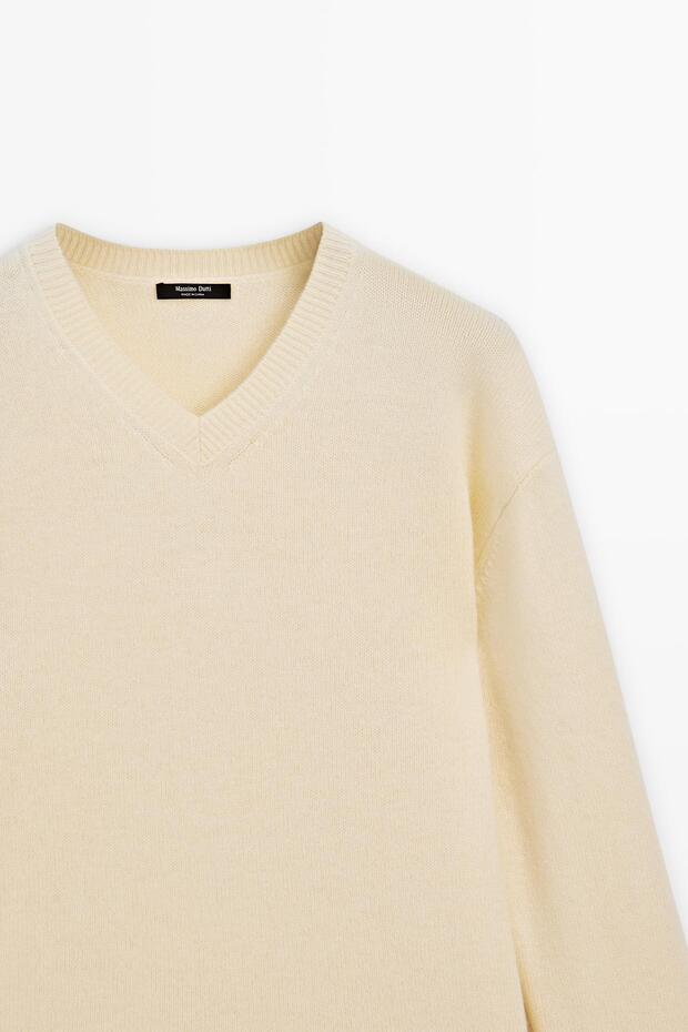 V yaka oversize triko kazak - 6