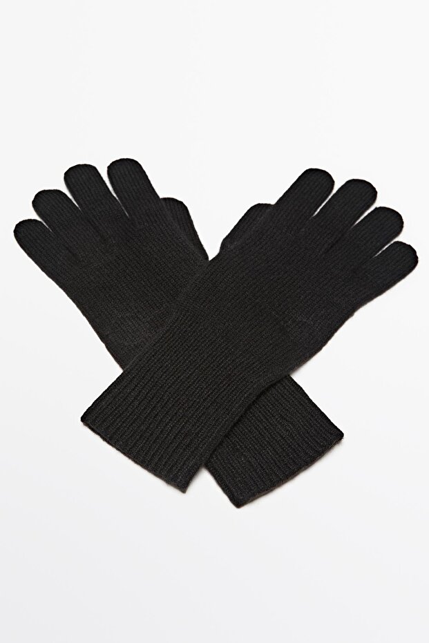 Yün karışımlı triko eldiven - 4