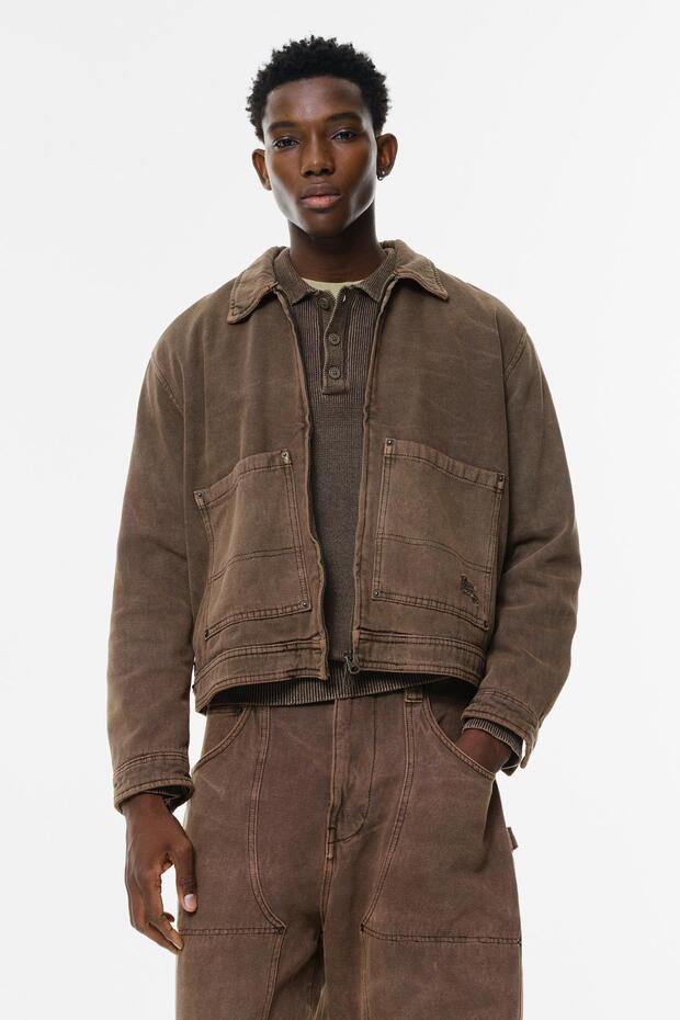 Kahverengi worker Ceket - 1