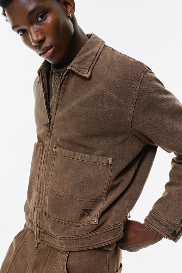 Kahverengi worker Ceket - 5