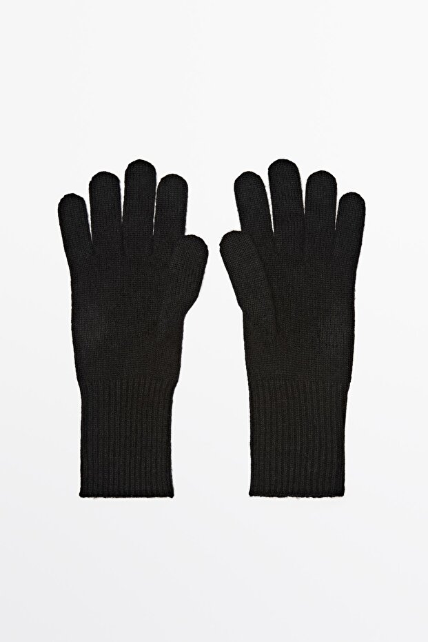 Yün karışımlı triko eldiven - 2