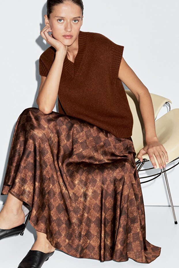 Kareli midi etek - 4