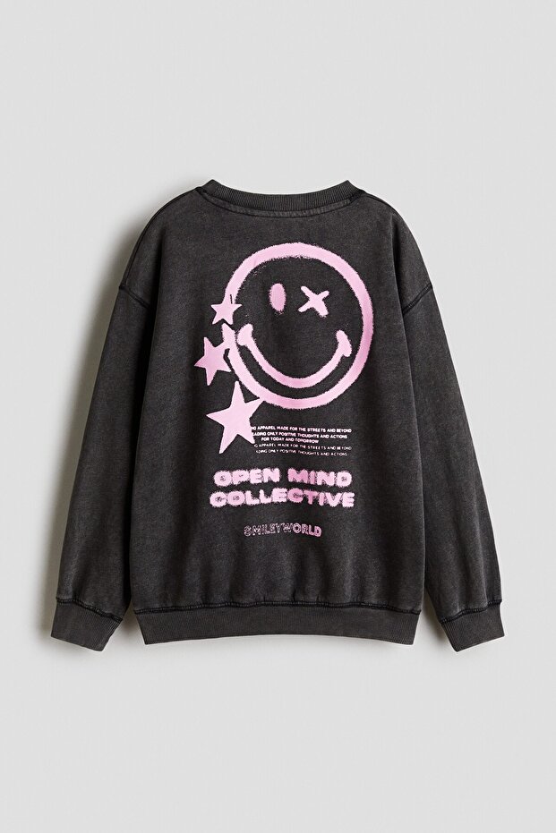 Baskı Motifli Oversize Sweatshirt - 2