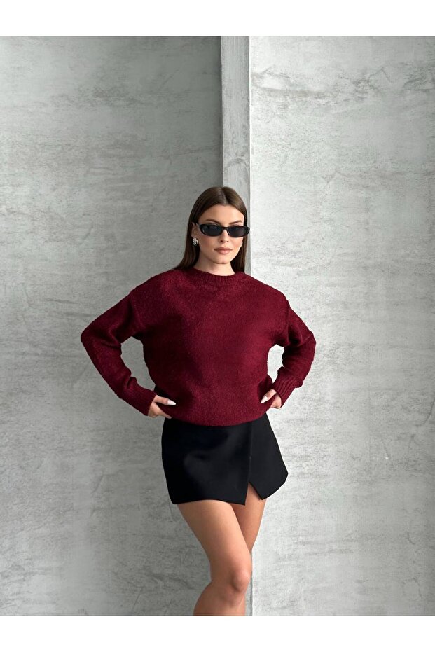 Damen-Strickpullover mit Rundhalsausschnitt - 1
