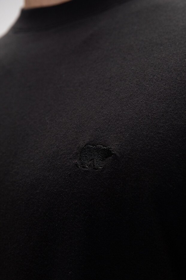 Collage Siyah Basic Erkek T-Shirt - 5