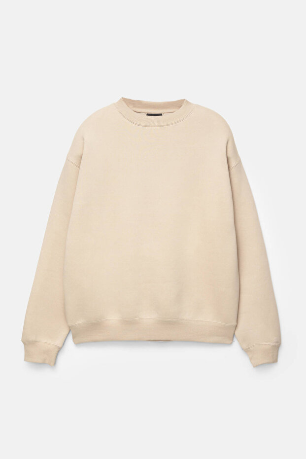 Basic bisiklet yaka sweatshirt - 4
