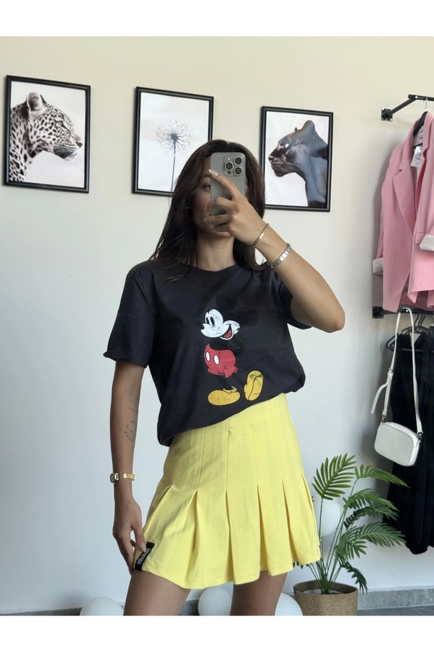 Sarı Pileli Etek - 3