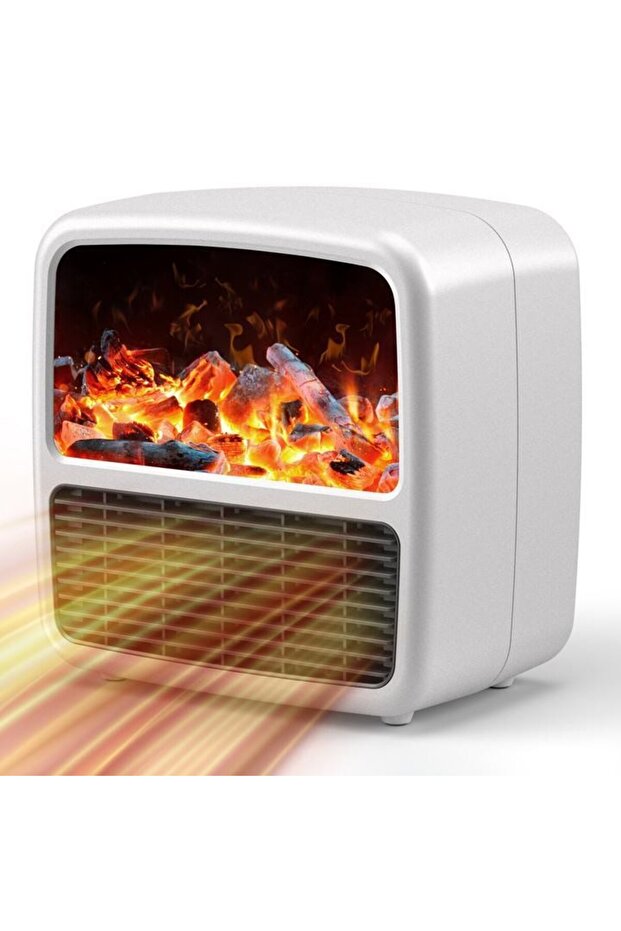 Mini Portable Heater with LCD Display, Fireplace Effect, 1500W, 2 Levels, Automatic Shut-Off, - 3