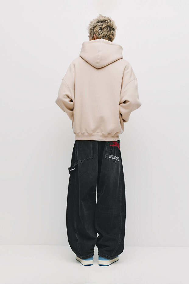 Bol kesim kapüşonlu sweatshirt - 2