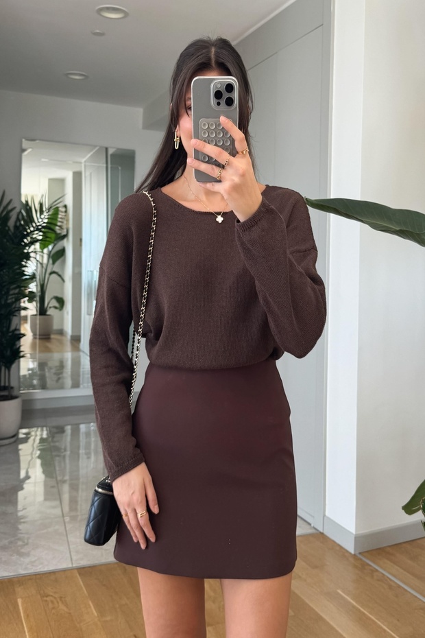 Καφέ Basic Πλεκτά - 251007 - 2