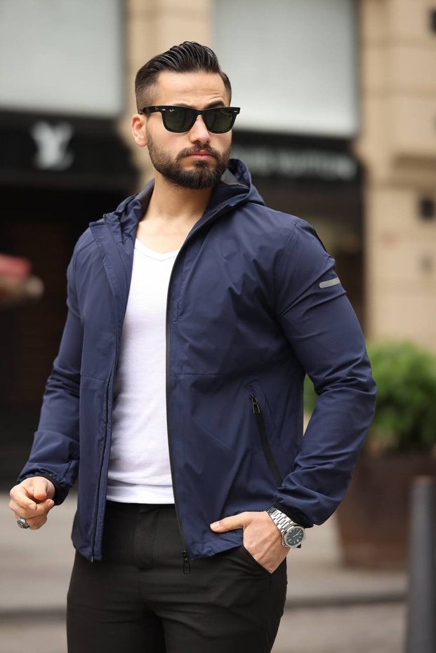 New Season Water and Wind Resistant Flexible Premium Fabric Hooded Seasonal Men's Jacket Coat