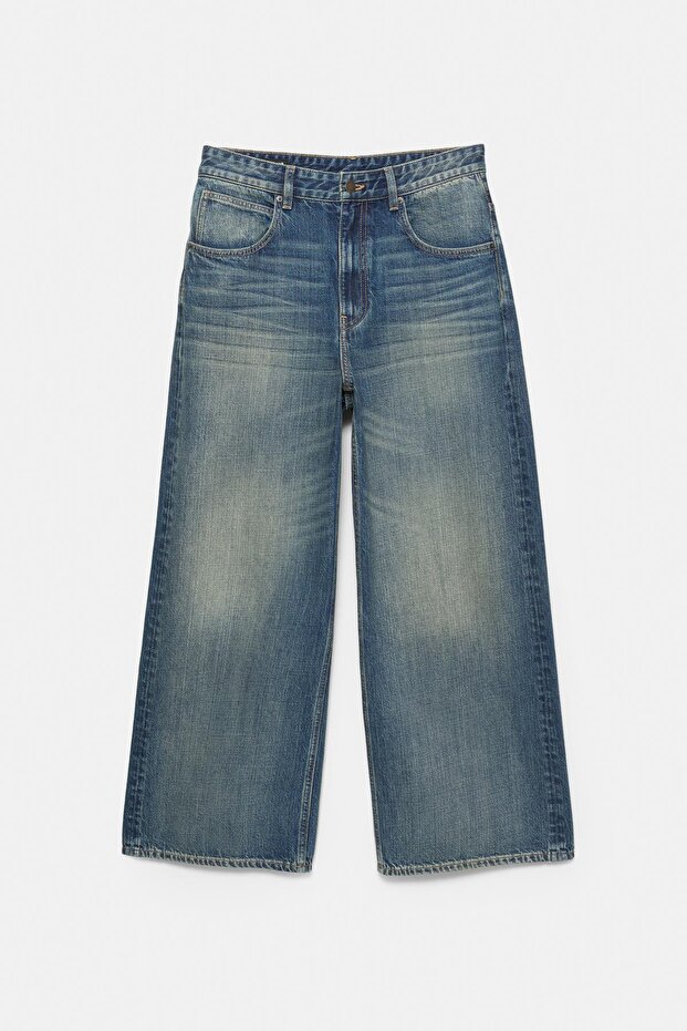Geniş, düz kesim jean - 7