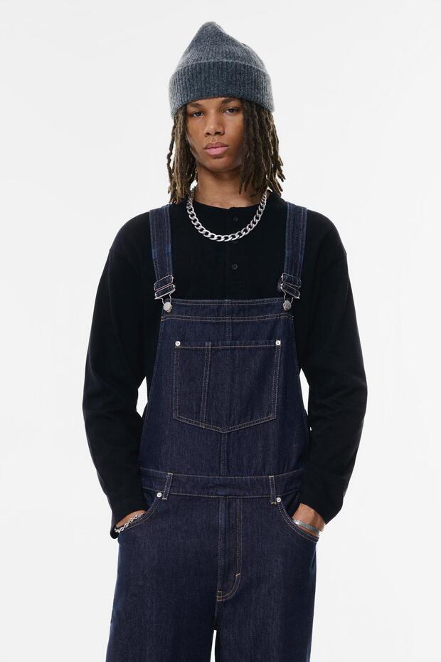 Uzun denim salopet - 6