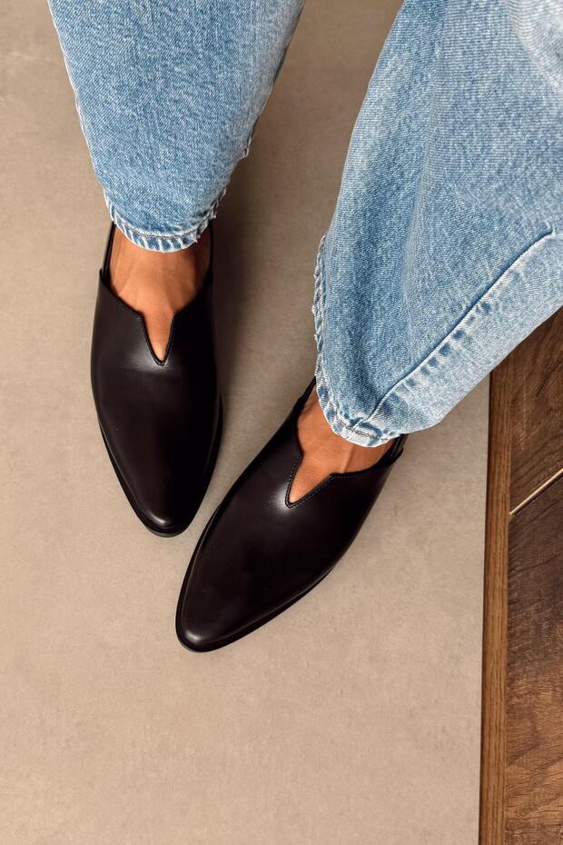 Aria Black Genuine Leather Shoes