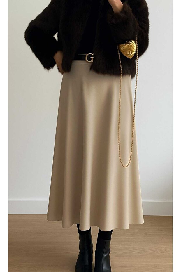 Puff Scuba Fabric Zippered Hijab Skirt