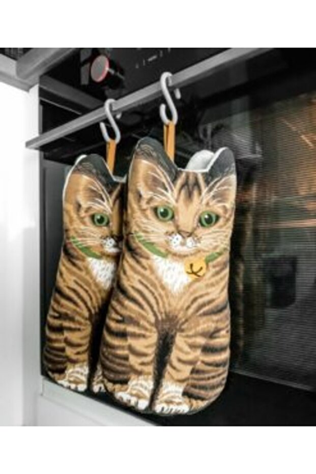 Set 2 kitchen gloves with cat - 8