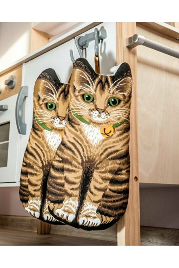 Set 2 kitchen gloves with cat - 4
