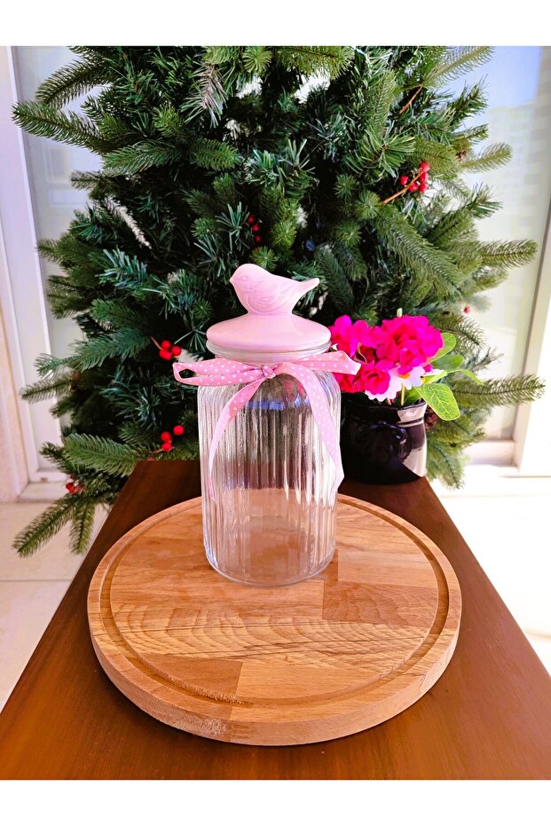 Bird Jar Classic 1300 ml Pudra - Kuş Kapaklı Kavanoz 1300 ml Pudra - 1