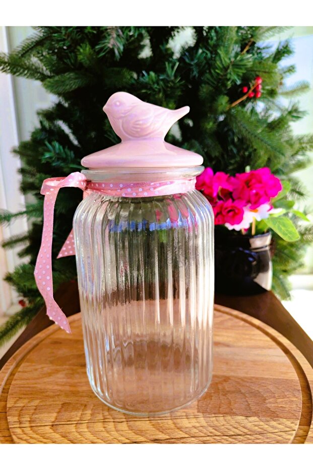 Bird Jar Classic 1300 ml Pudra - Kuş Kapaklı Kavanoz 1300 ml Pudra - 5