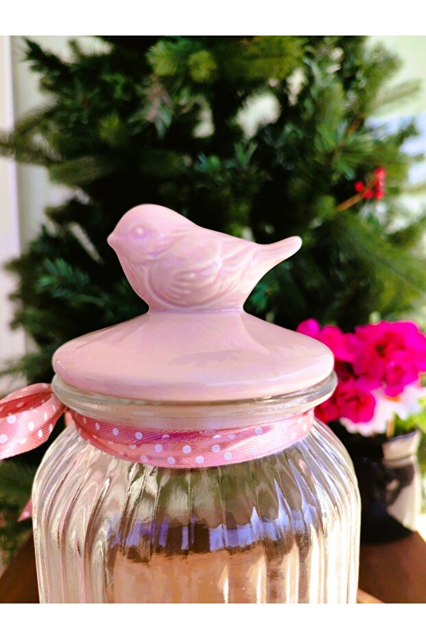Bird Jar Classic 1300 ml Pudra - Kuş Kapaklı Kavanoz 1300 ml Pudra - 6