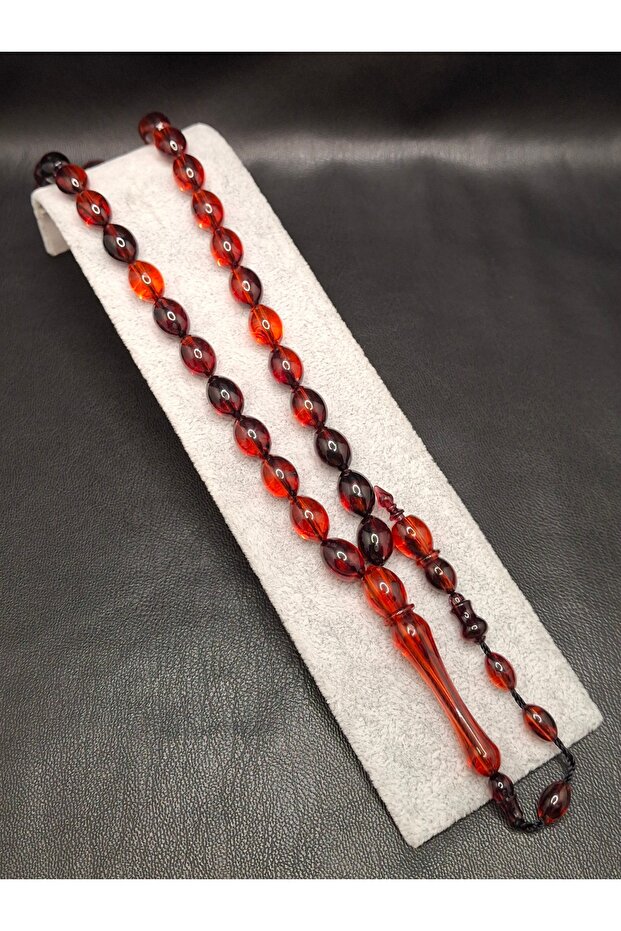 Red Black Color Beyzi Cut Powder Amber Prayer Beads