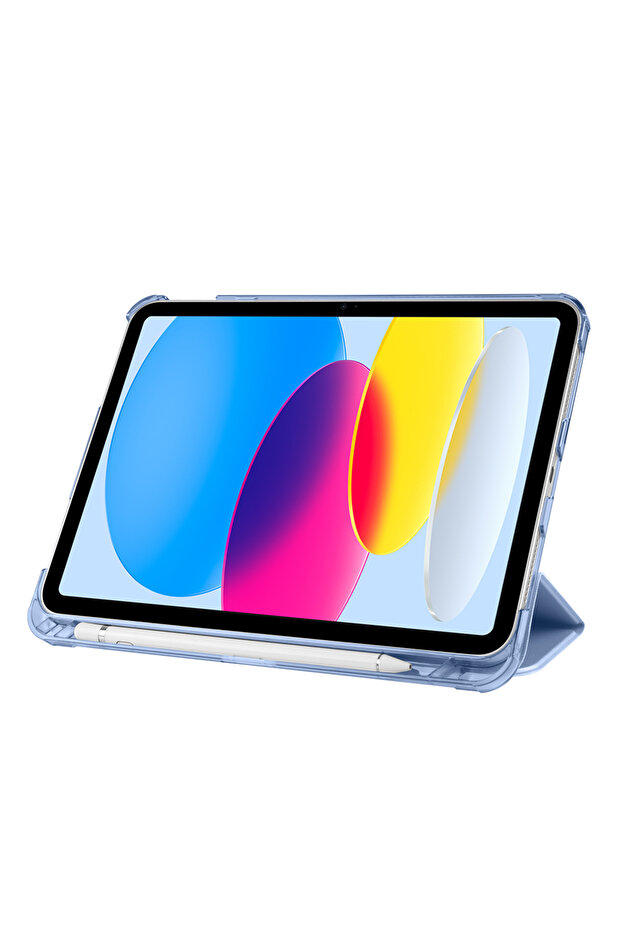 İpad 10.Nesil 2022 10.9 Inç İle Uyumlu Standlı Smart Kılıf ve Klavye Mouse 2'li Set - 5
