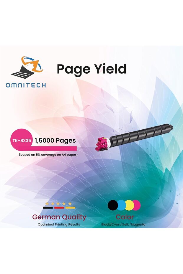 Omni Tech TK-8335 Magenta Toner Cartridge - Compatible with Printer Kyocera TASKalfa 3252ci, 3253ci,