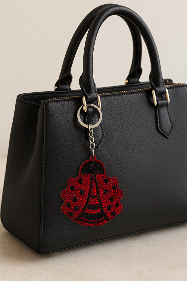 سلسلة مفاتيح على شكل خنفساء مرصعة بالأحجار - 1