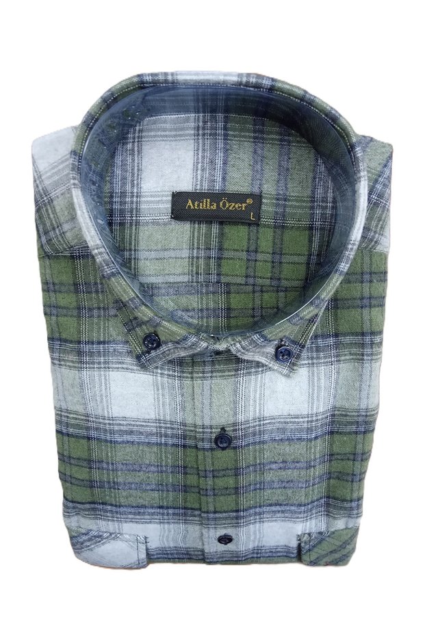 Classic Bol Relaxed Fit Long Sleeve Double Pocket Pockets Cover Buttons Checkered Winter Lumberjack Shirt
