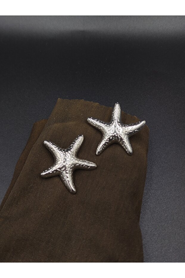 Metal Button Starfish Free Nickel 6 Pieces