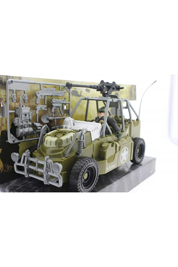 Combat force figure and military buggy