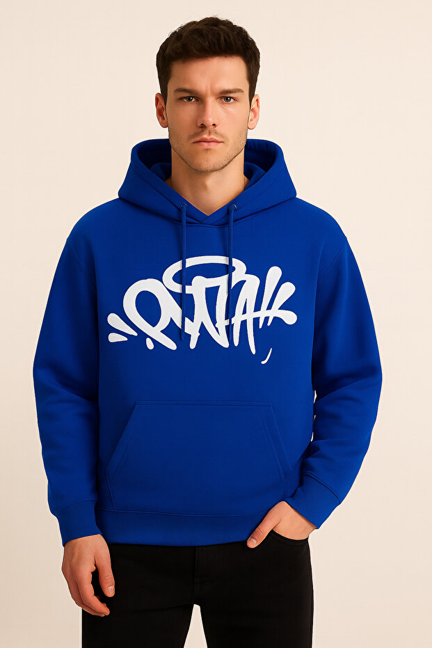 Hooded Sweatshirt - Unisex - Oversize - 3 Thread Raised - Graffiti Printed