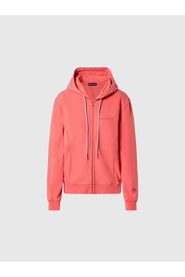 Fermuarlı Baskılı Kapüşonlu Sweatshirt - 3