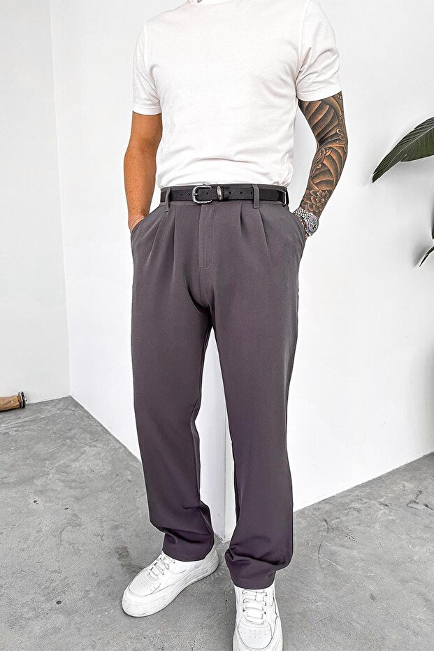 Antrasit Basic Premium Kumaş Pantolon - 2
